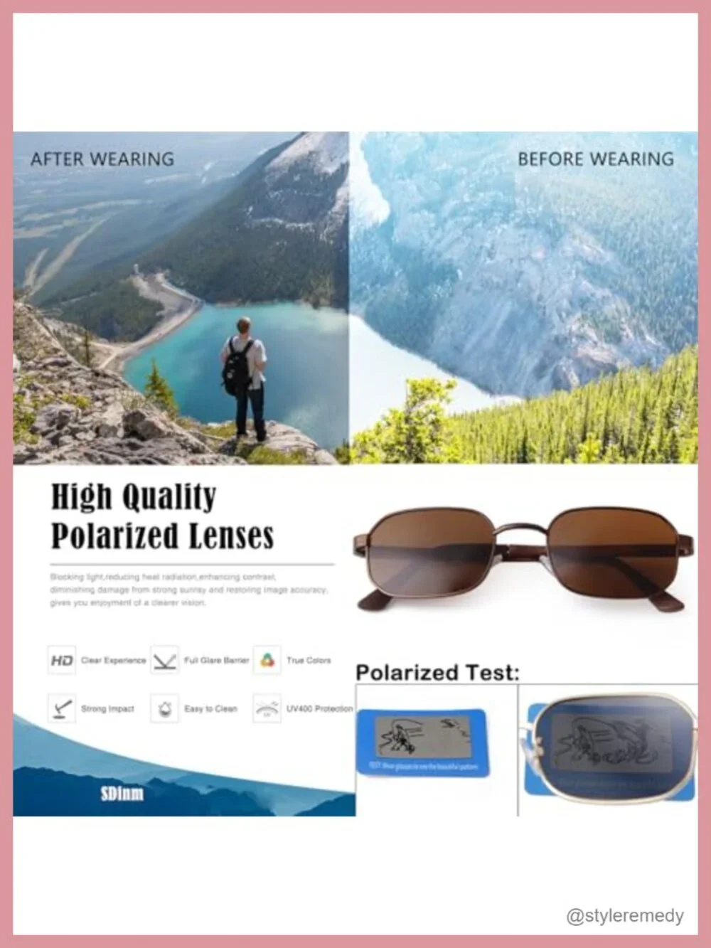 Polarized Sunglasses Men Women Al-Mg Metal Frame UV Protection